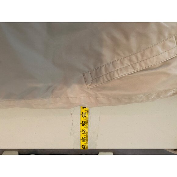 Eddie Bauer Beige Long Coat Goose Down Plaid Lining Button Zipper Closure Medium - Picture 13 of 15